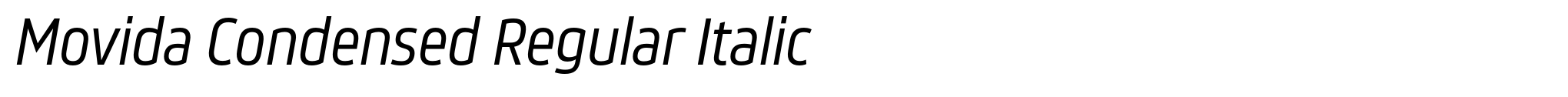 Movida Condensed Regular Italic image
